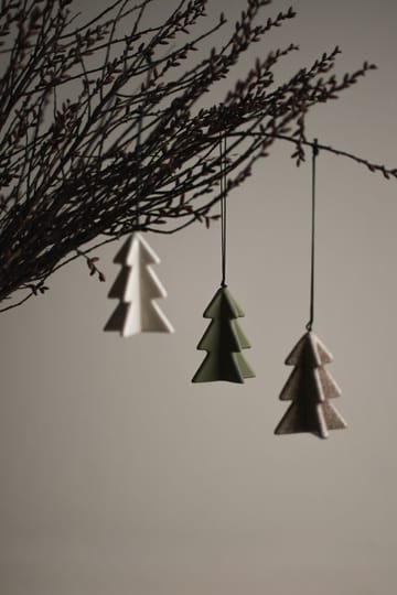 Árbol colgante de invierno 7 cm - Beige - DBKD
