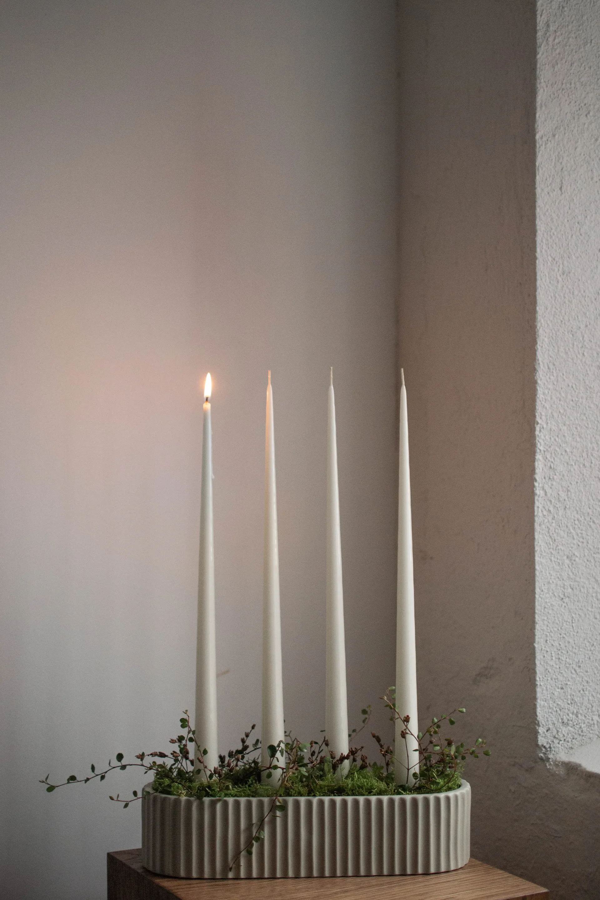 Candelabro de adviento Stripe 30 cm, arenay mole DBKD