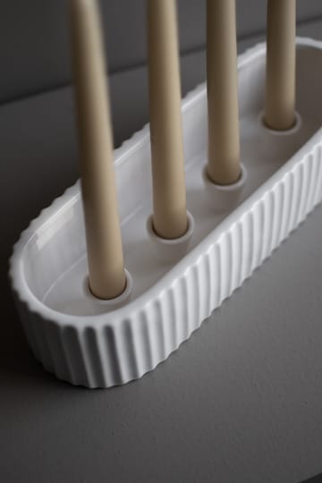 Candelabro de adviento Stripe 30 cm - Shiny white - DBKD