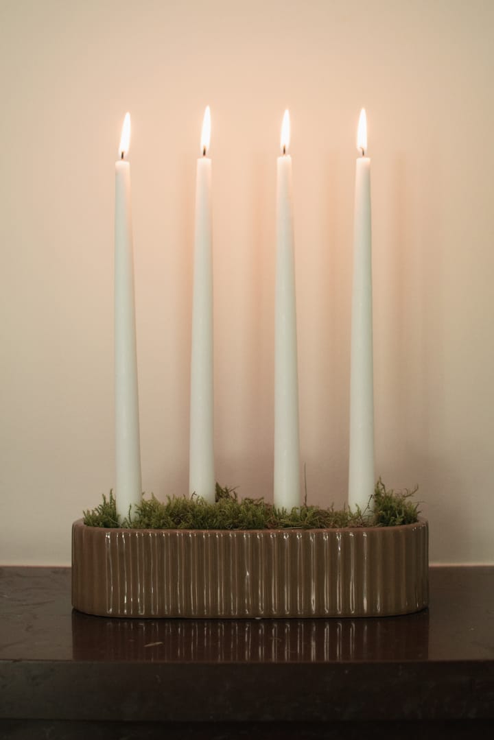 Candelabro Stripe 30 cm, Shiny nougat DBKD