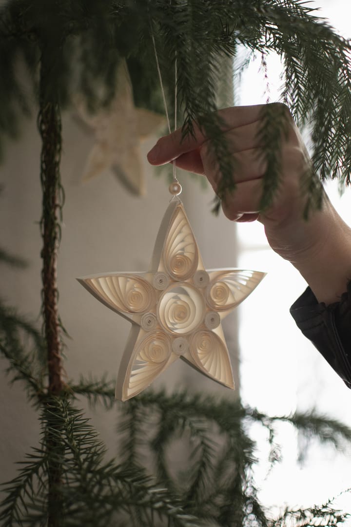Colganet navideño Paper star 10,5 cm, White DBKD