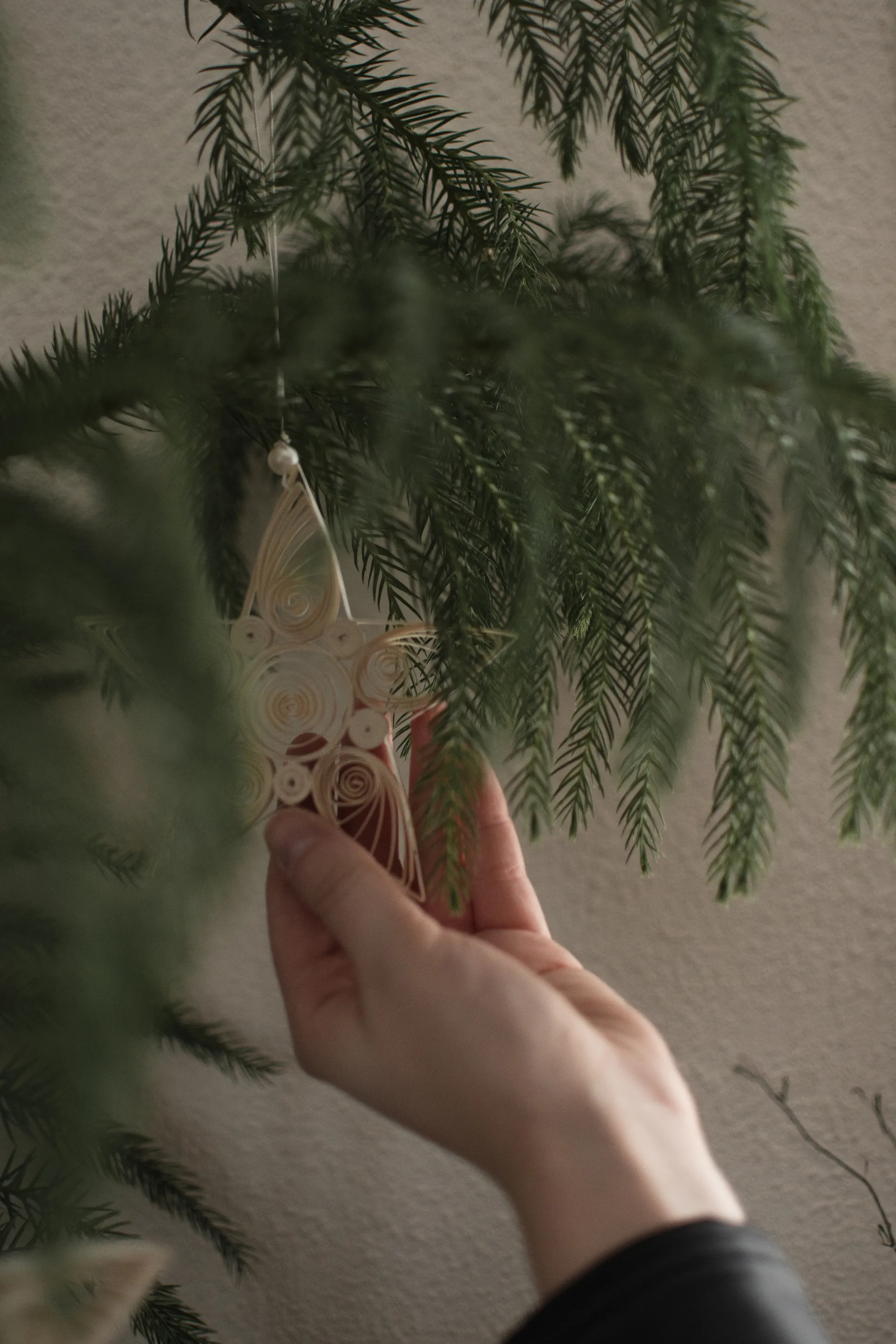 Colganet navideño Paper star 10,5 cm, White DBKD