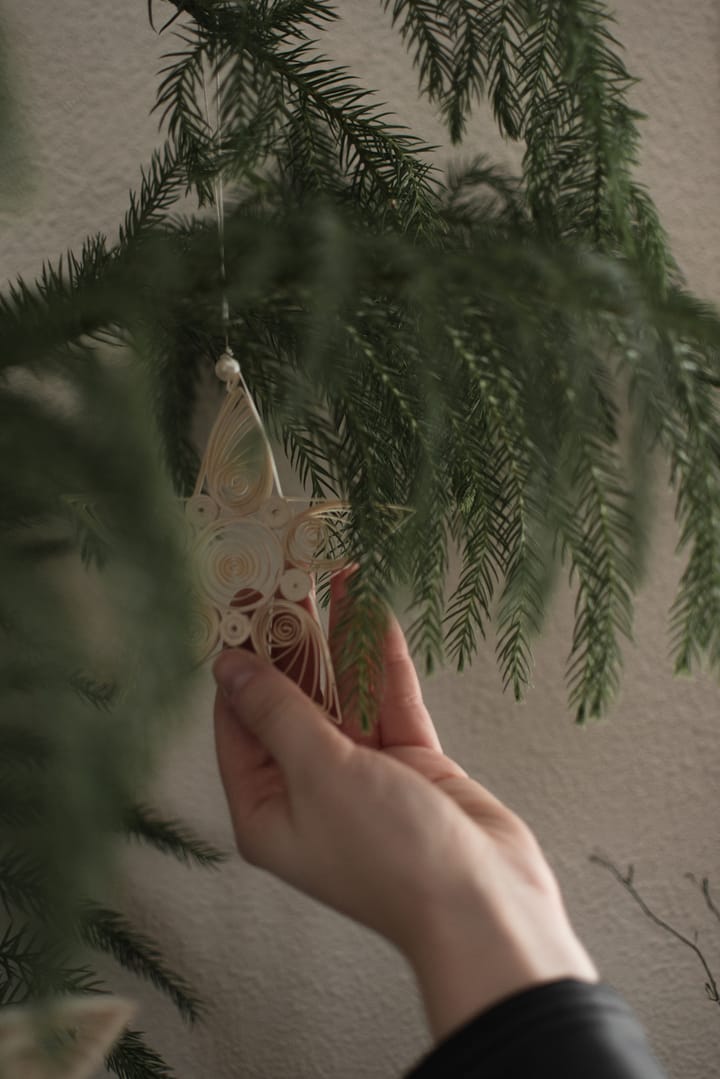 Colganet navideño Paper star 10,5 cm, White DBKD