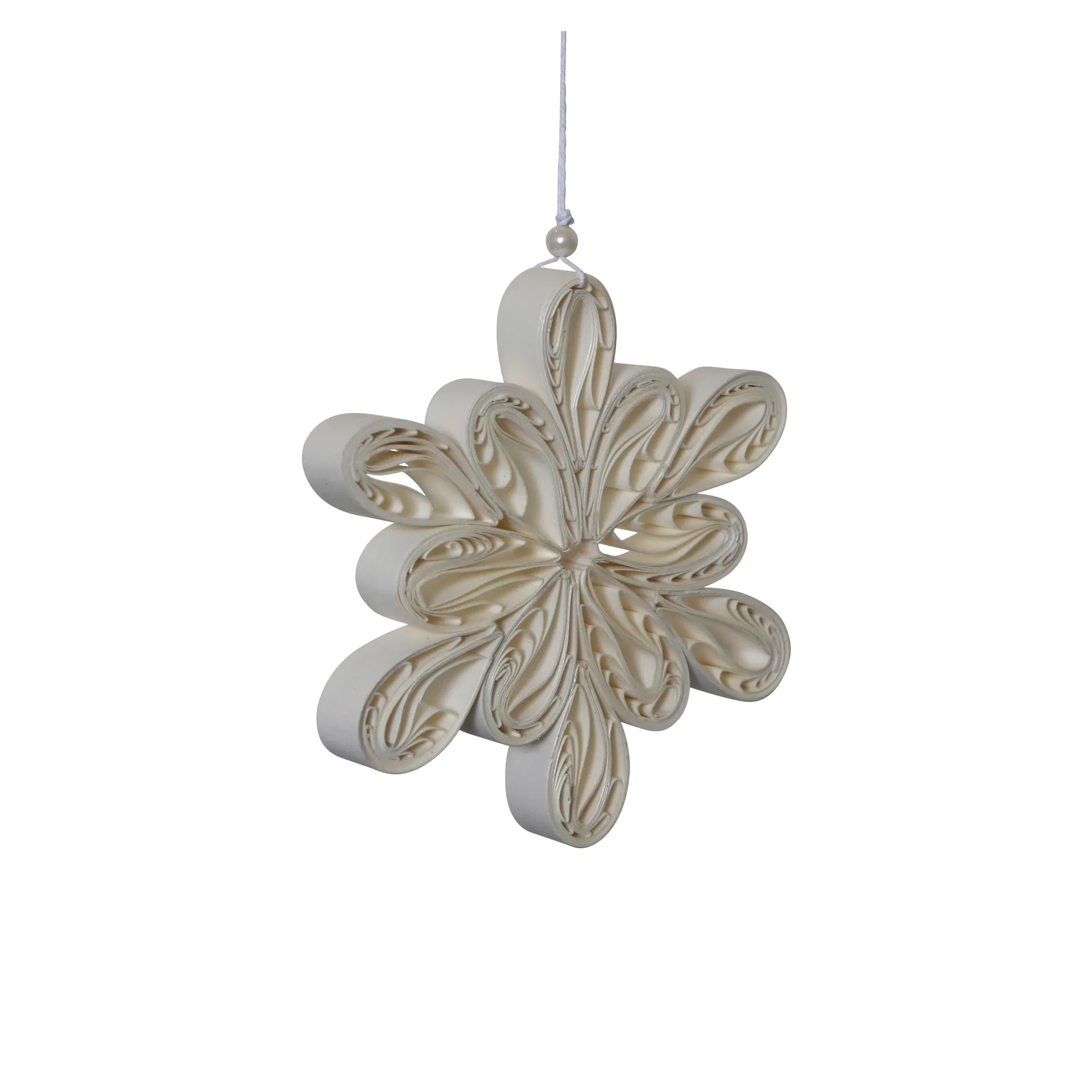 Colgante de navidad Light Flake copo de nieve blanco, grande Ø12 cm DBKD