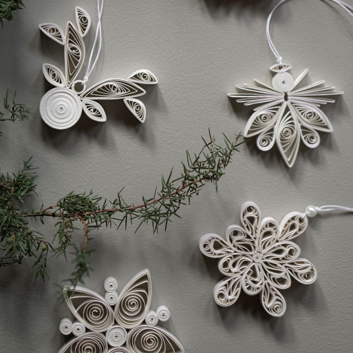 Colgante de navidad Light Flake copo de nieve blanco, pequeño Ø8 cm DBKD