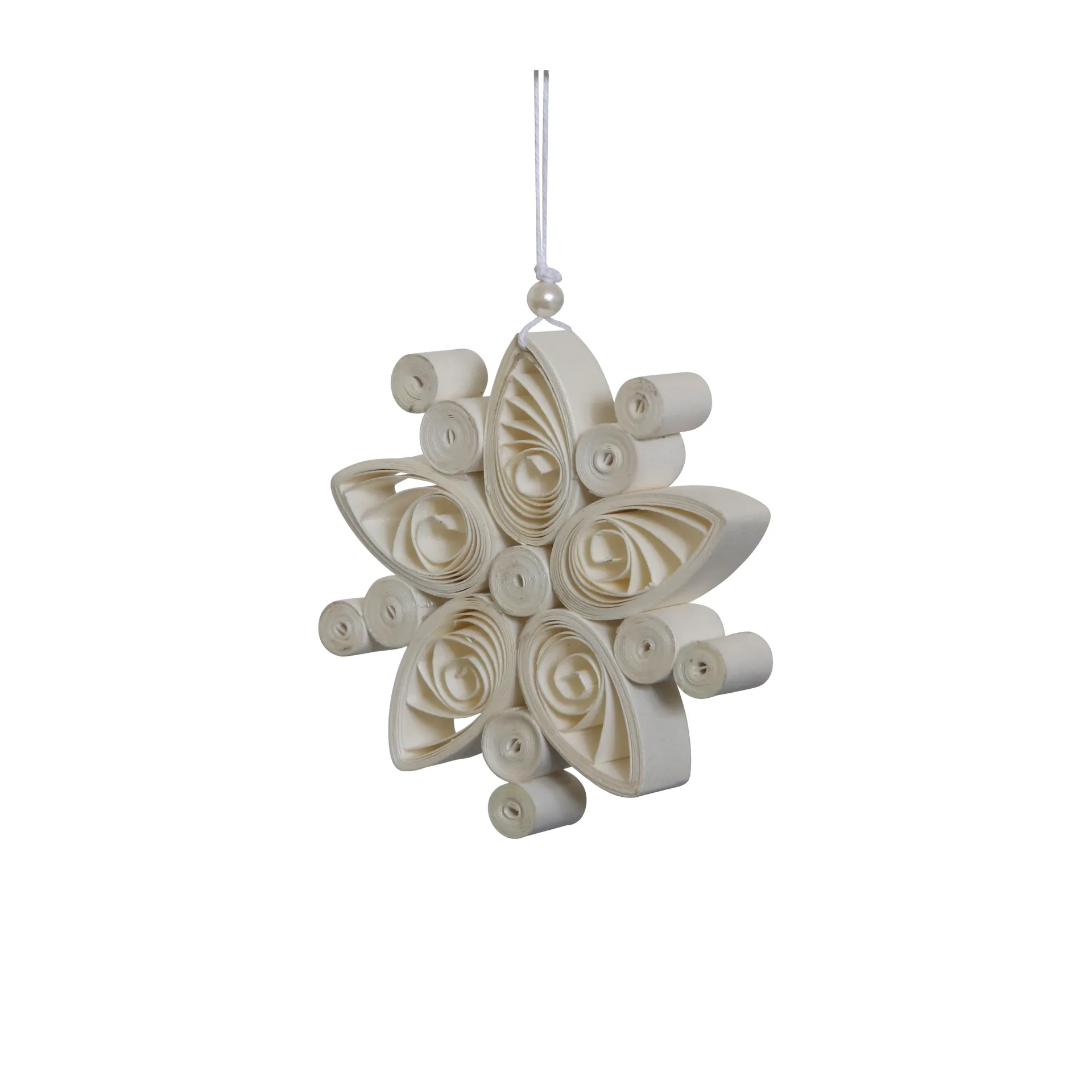 Colgante de navidad Regular Flake copo de nieve blanco, pequeño Ø8,5 cm DBKD