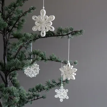 Colgante de navidad Regular Flake copo de nieve blanco - pequeño Ø8,5 cm - DBKD