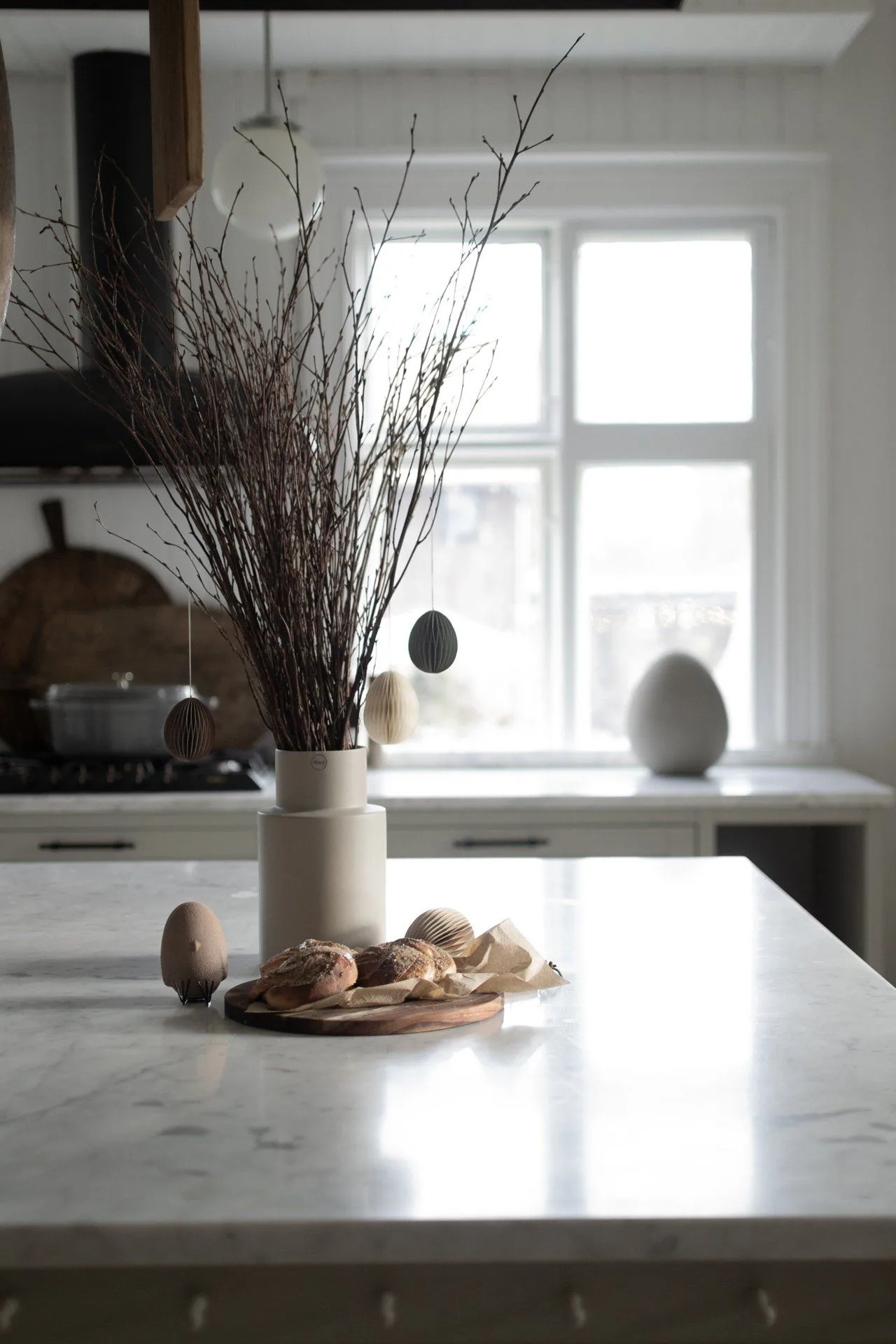 Colgante de pascua Ovoid papel 7 cm, White DBKD