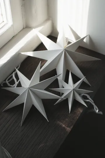 Colgante decorativo Paper winter star - White, medium, Ø14 cm - DBKD