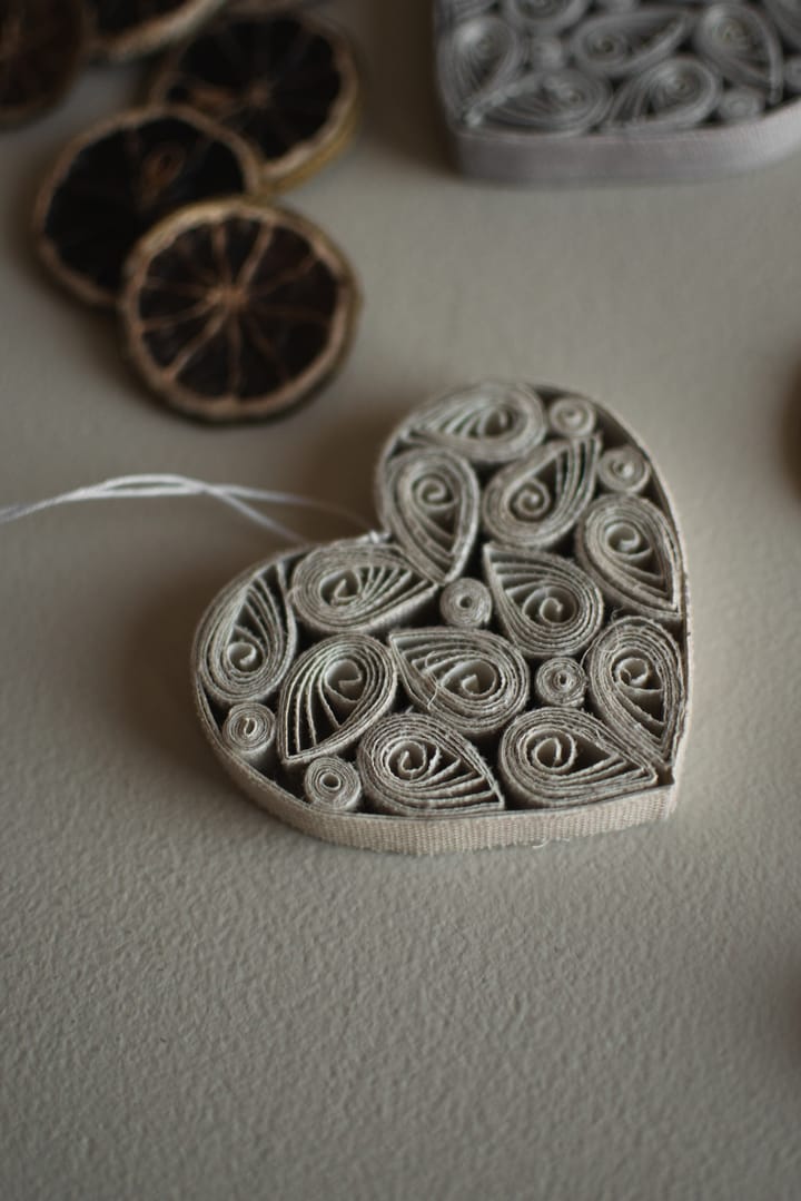 Corazón de papel 8 cm, Crema DBKD