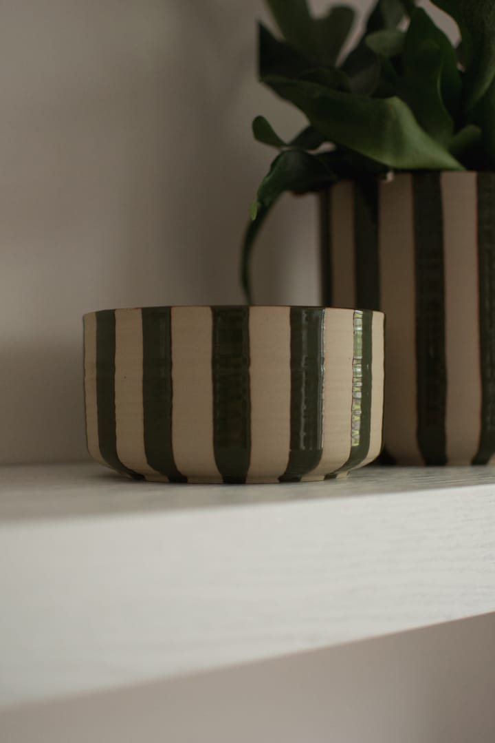 Cuenco decorativo Line Ø16 cm, Verde con rayas DBKD