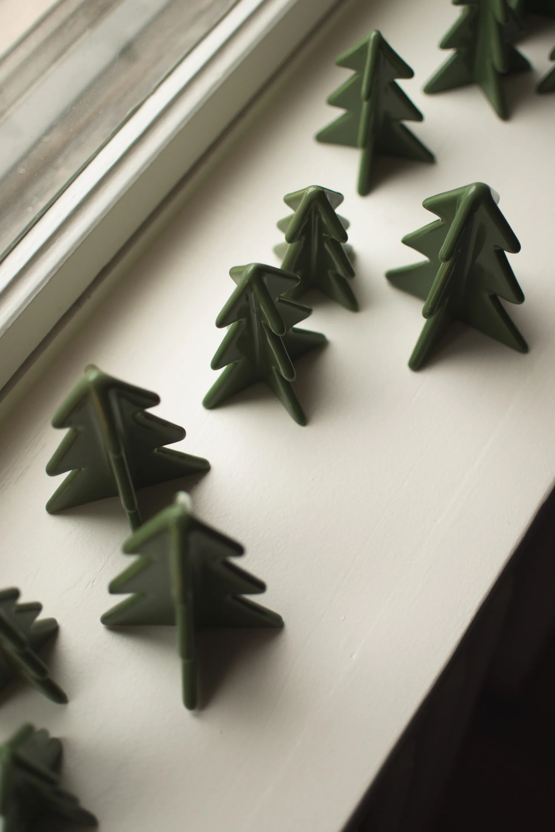 Decoración de árbol de invierno, Verde, 8 cm DBKD