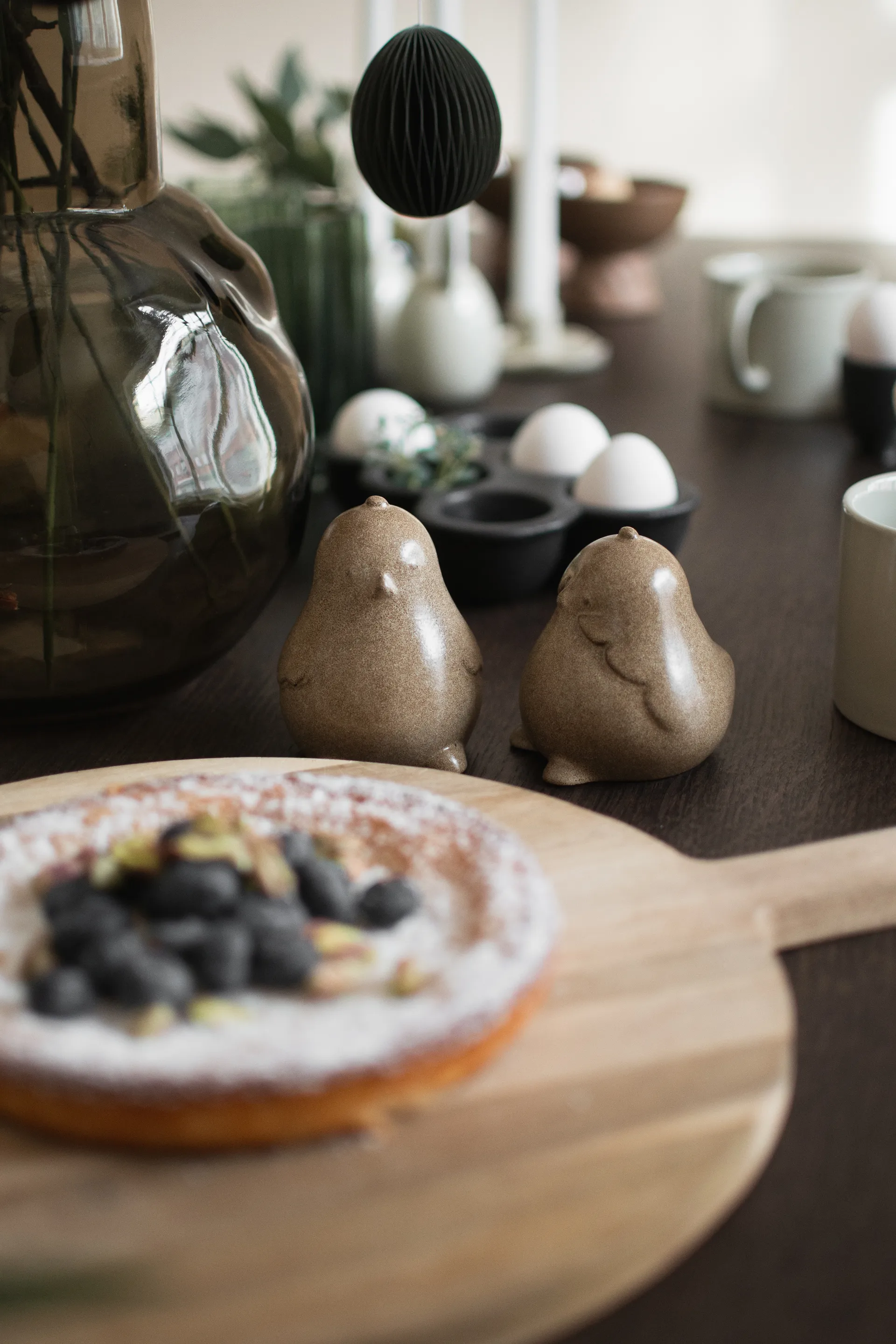 Decoración de Pascua Chubby chicken, pack de 2, Beige DBKD