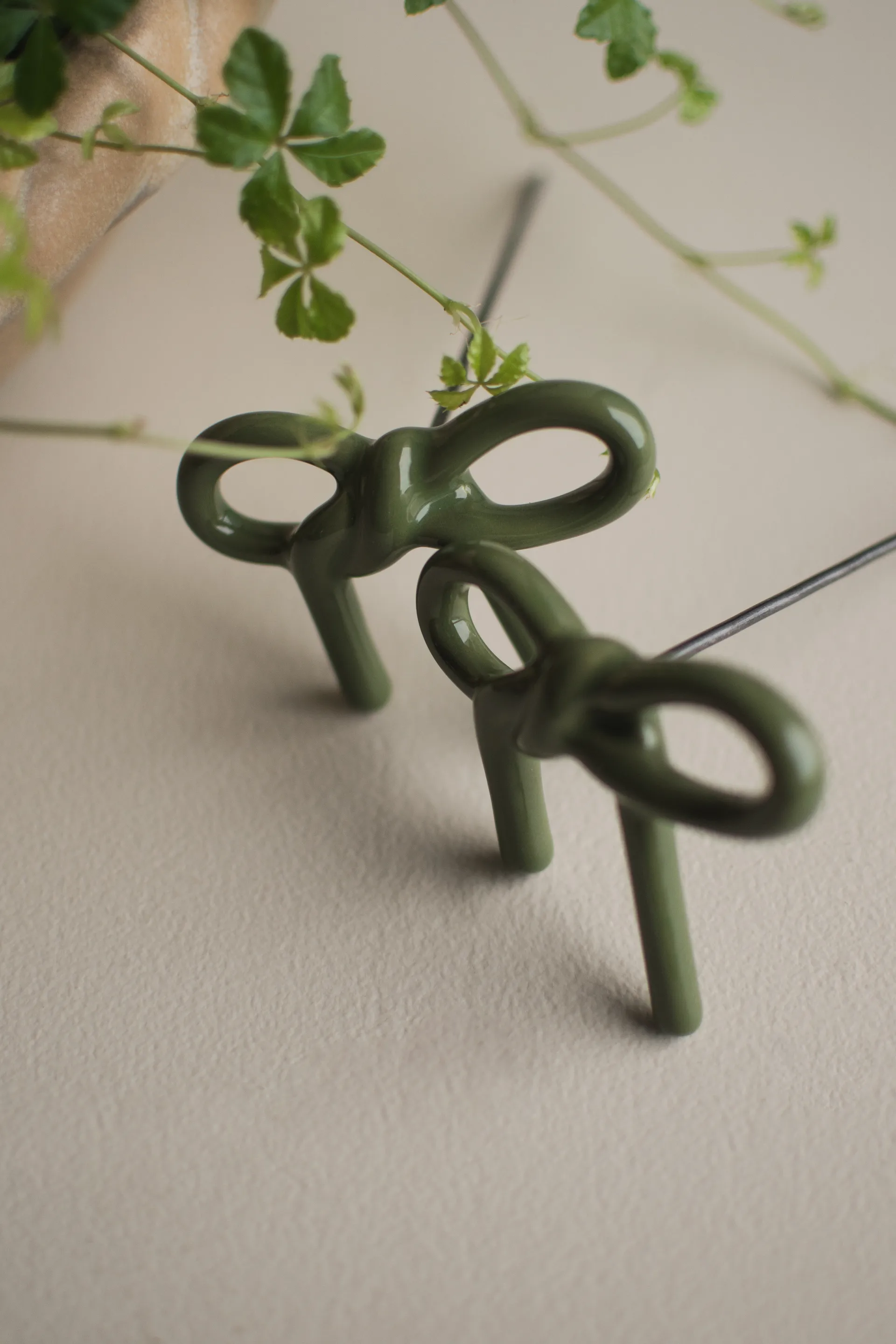 Decoración floral Bow, Verde brillante DBKD