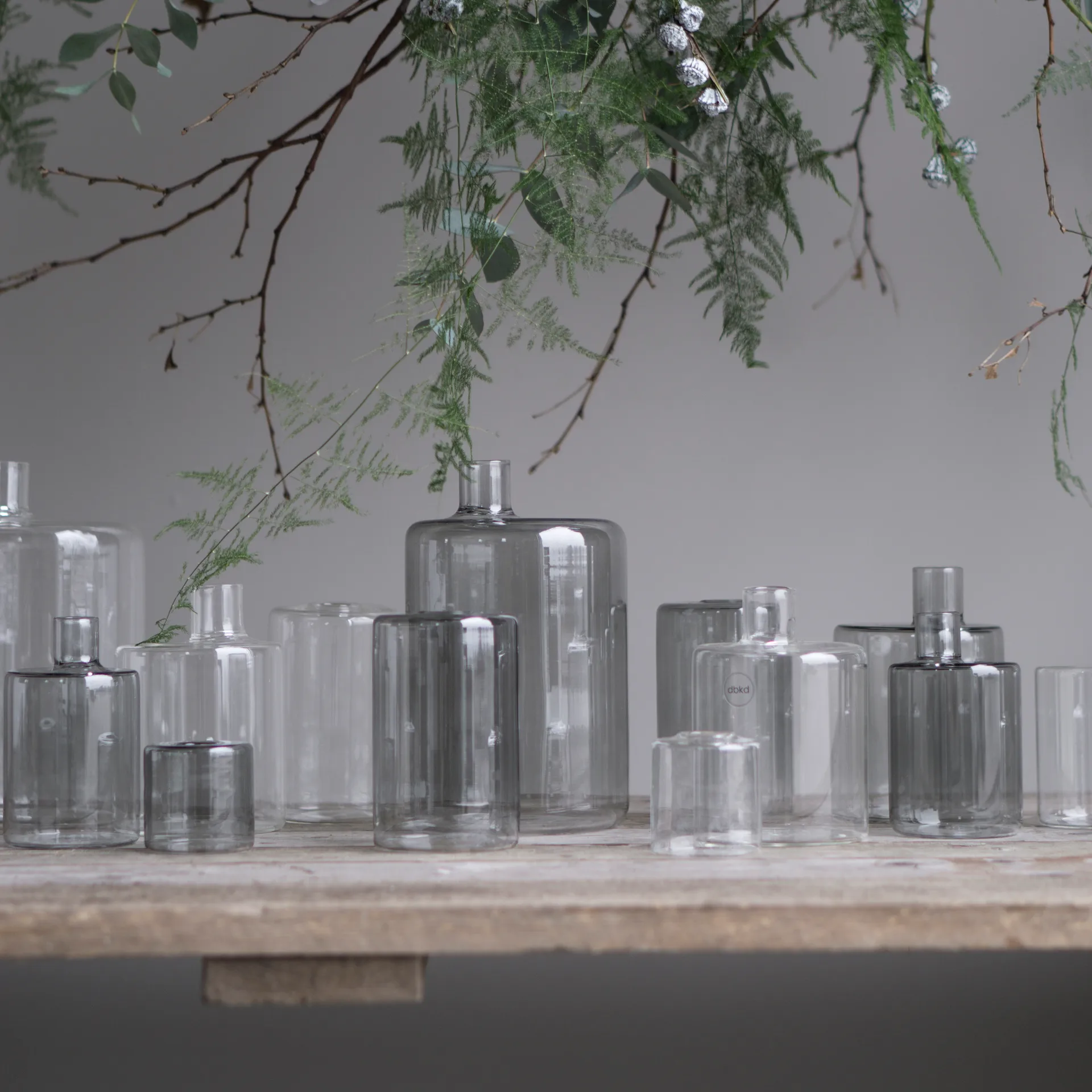 Jarrón de vidrio Pipe humo, XL DBKD