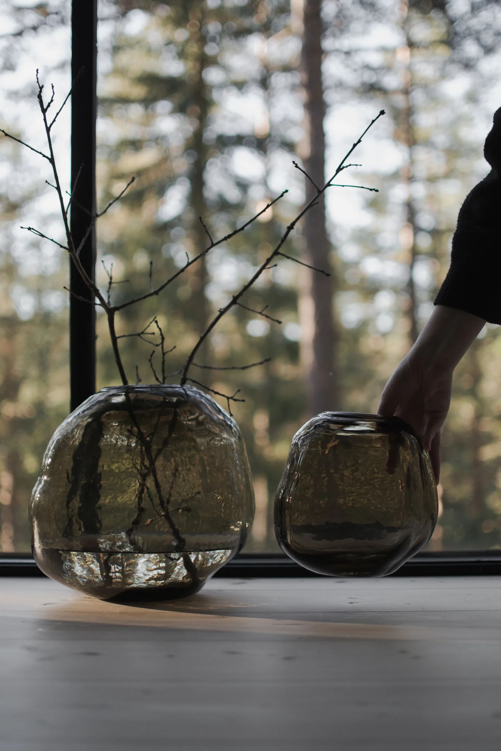 Jarrón Pebble marrón, Pequeño Ø20 cm DBKD