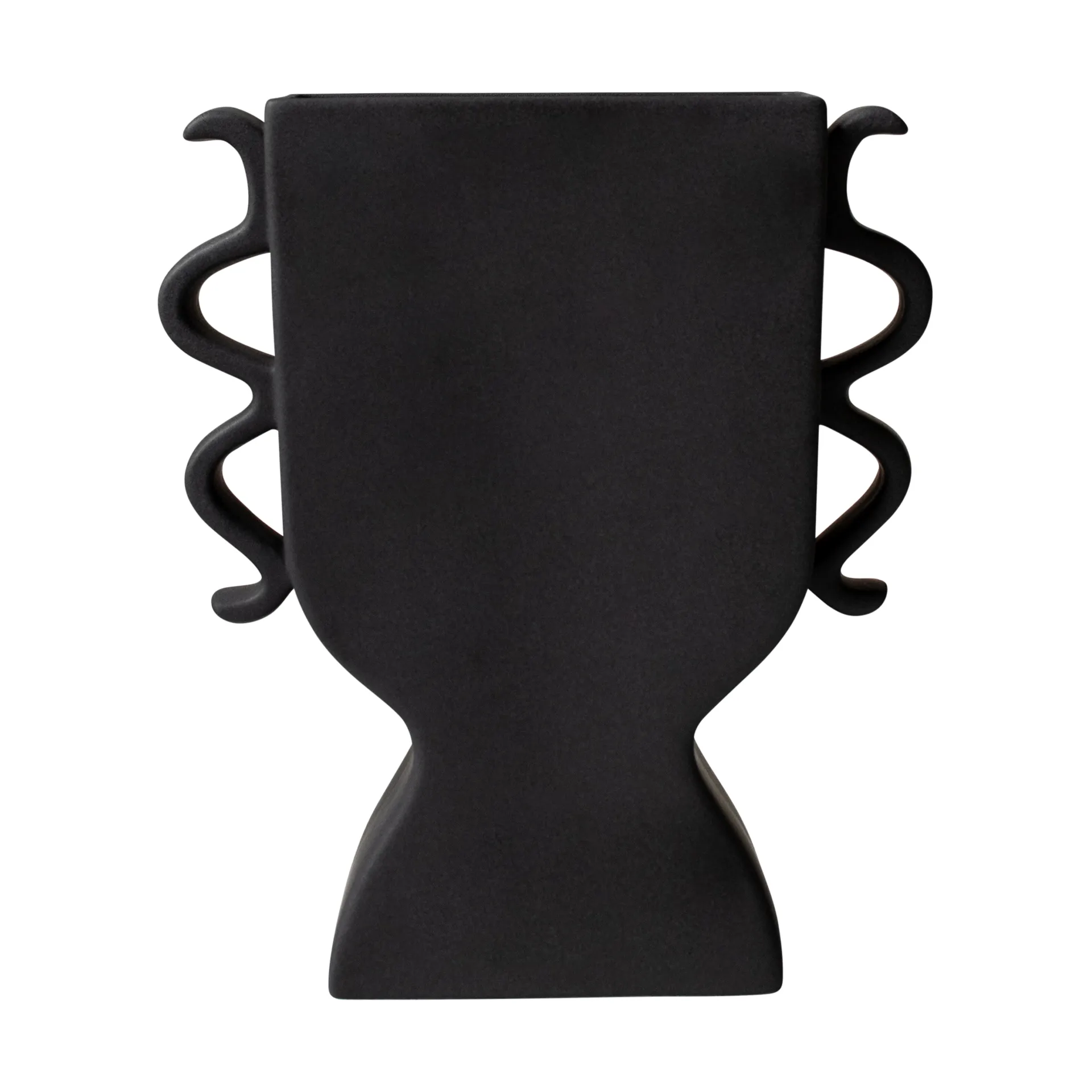 Jarrón plano 25 cm, Negro DBKD