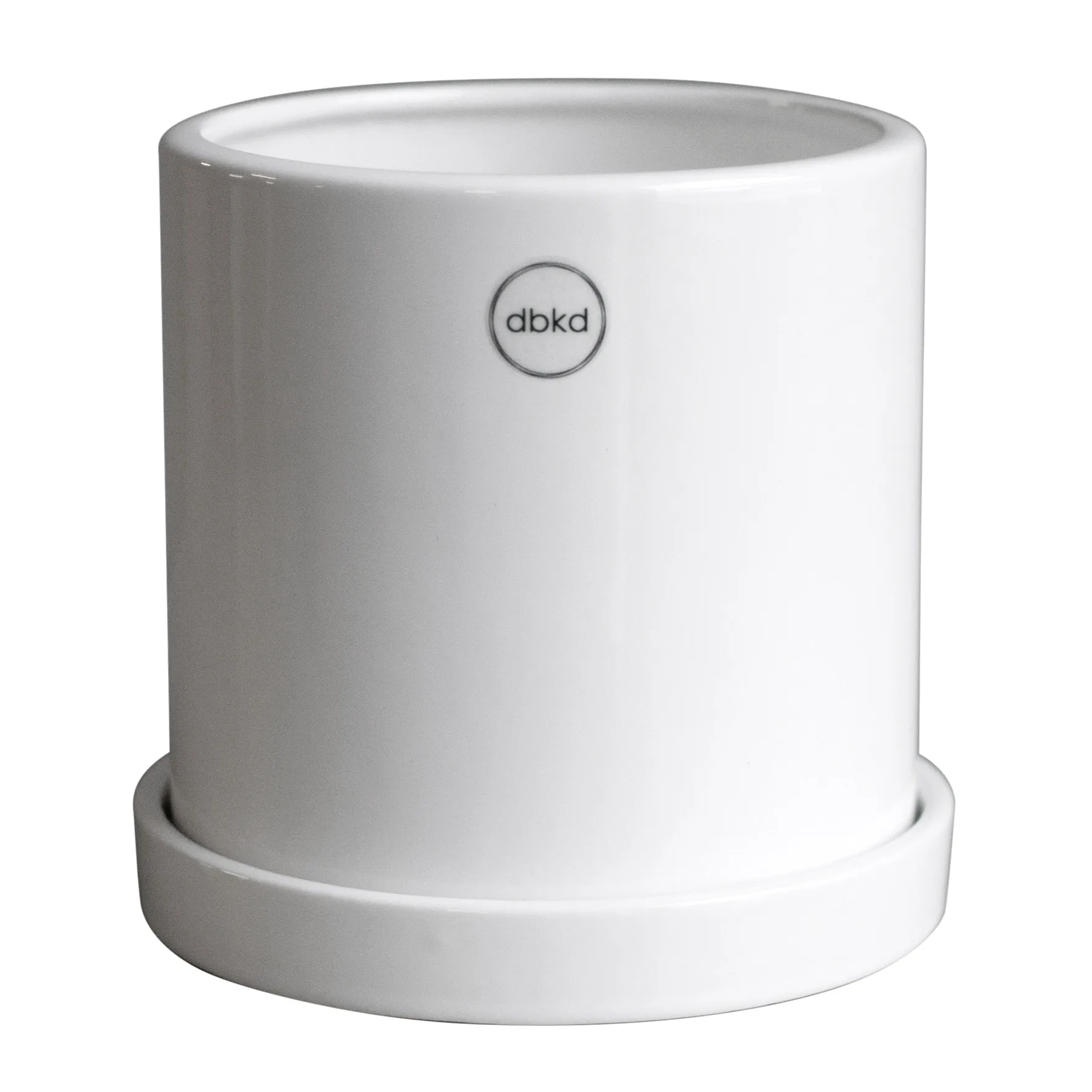 Maceta Ø13 cm con plato Grow, Shiny white DBKD