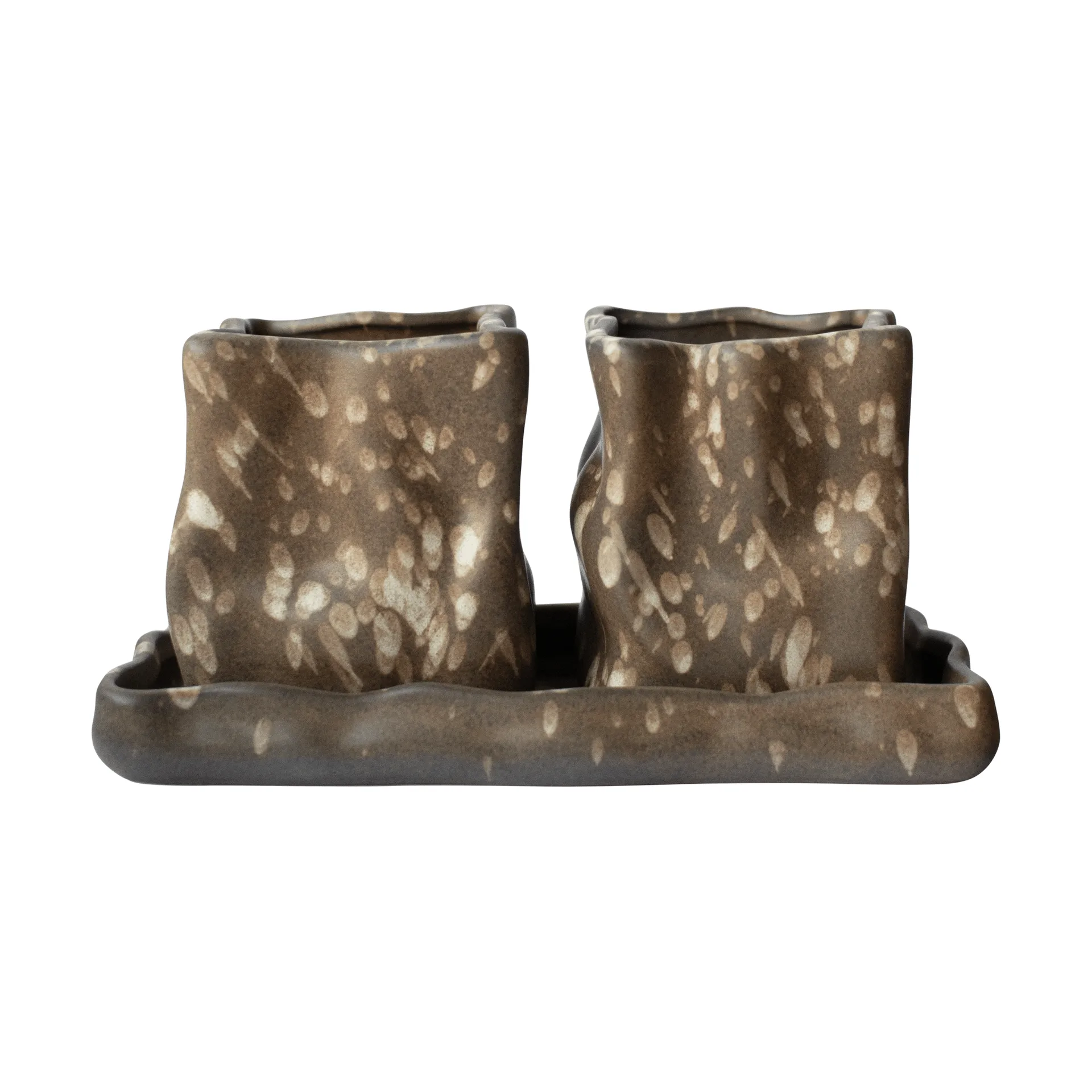 Maceta Herb 3 piezas, Brown dot DBKD