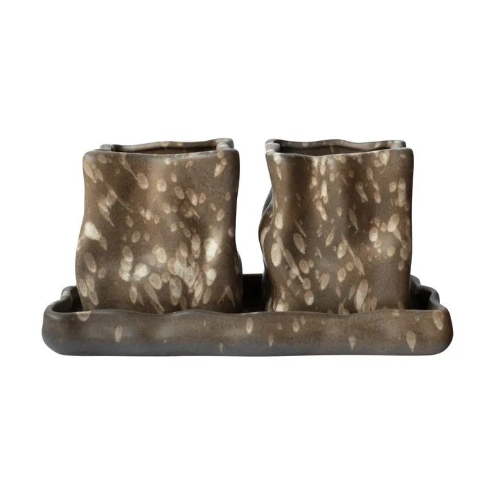Maceta Herb 3 piezas - Brown dot - DBKD