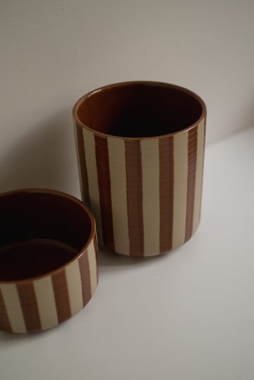 Maceta Line Ø14x16 cm - Nougat con rayas - DBKD