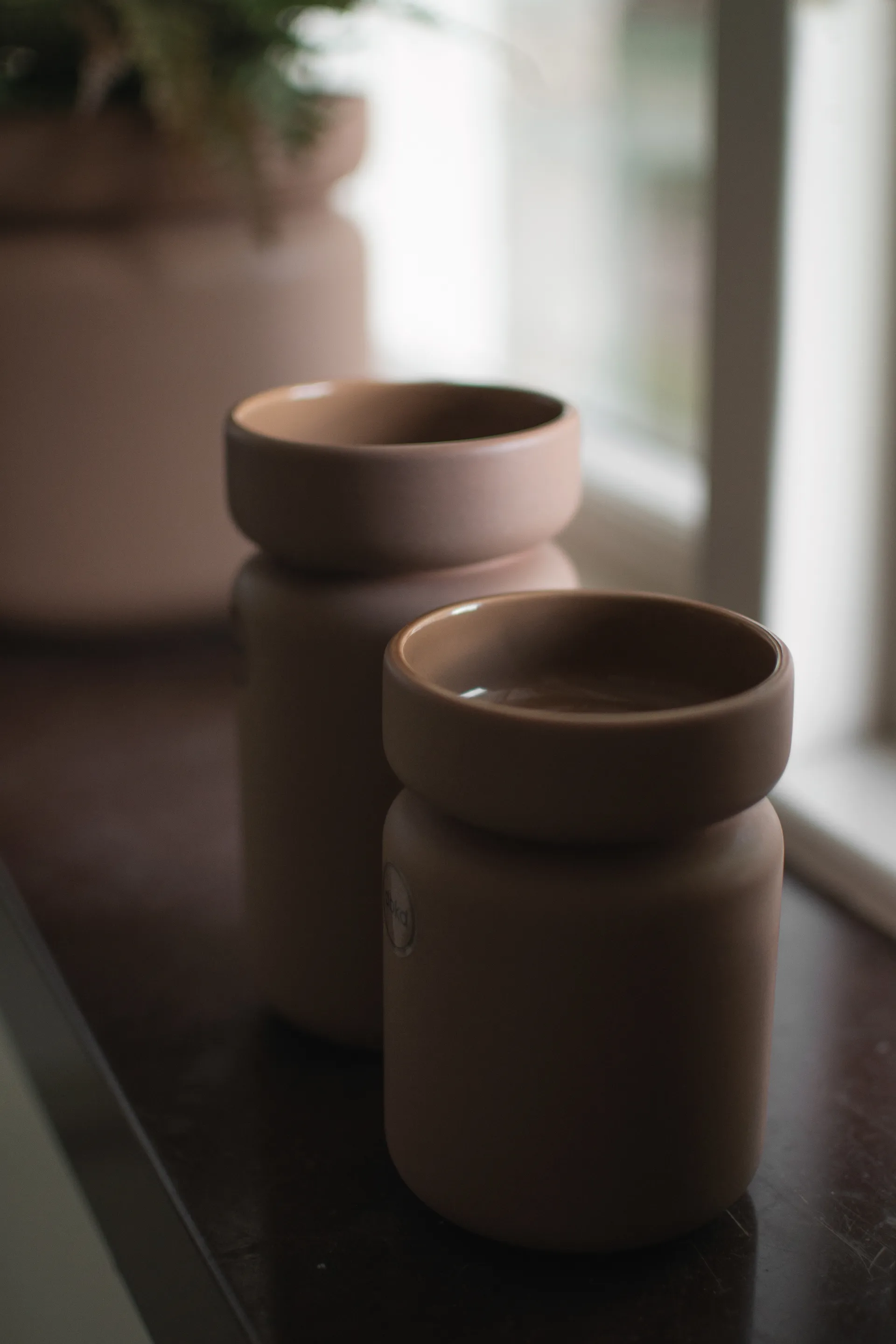 Maceta Neck, Nougat, Ø8x12 cm DBKD