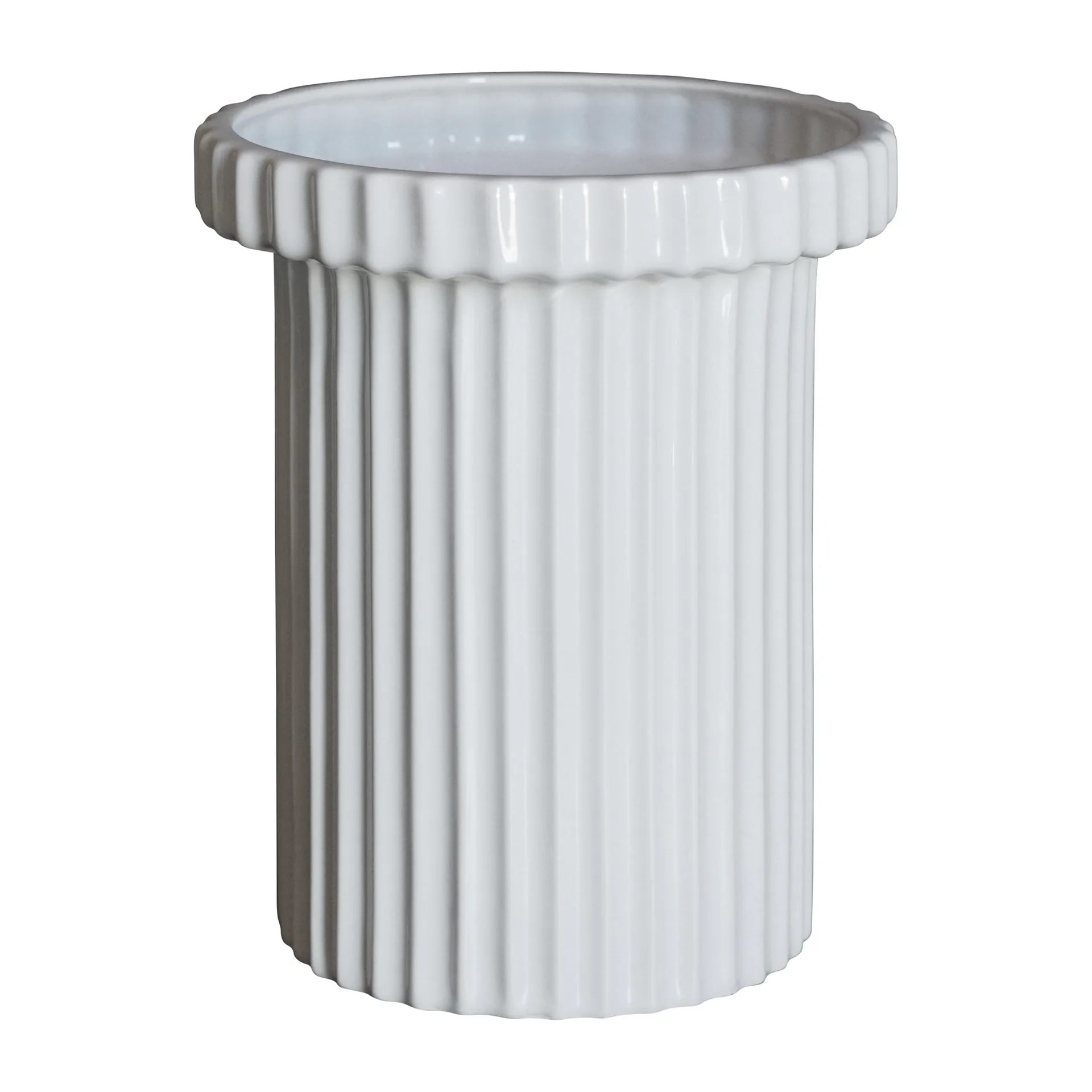 Macetero Stripe pequeño h18 cm Ø12 cm, Shiny white DBKD