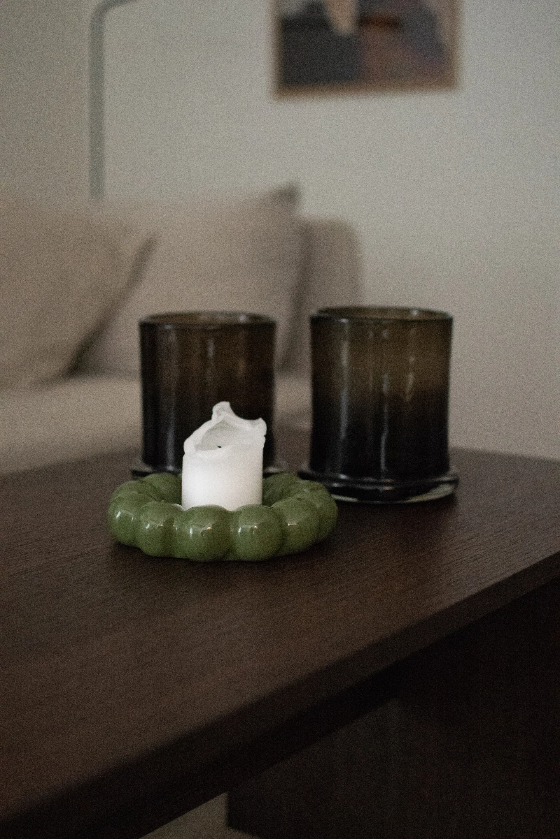 Plato Portavelas Bright Ø17 cm, Verde brillante DBKD