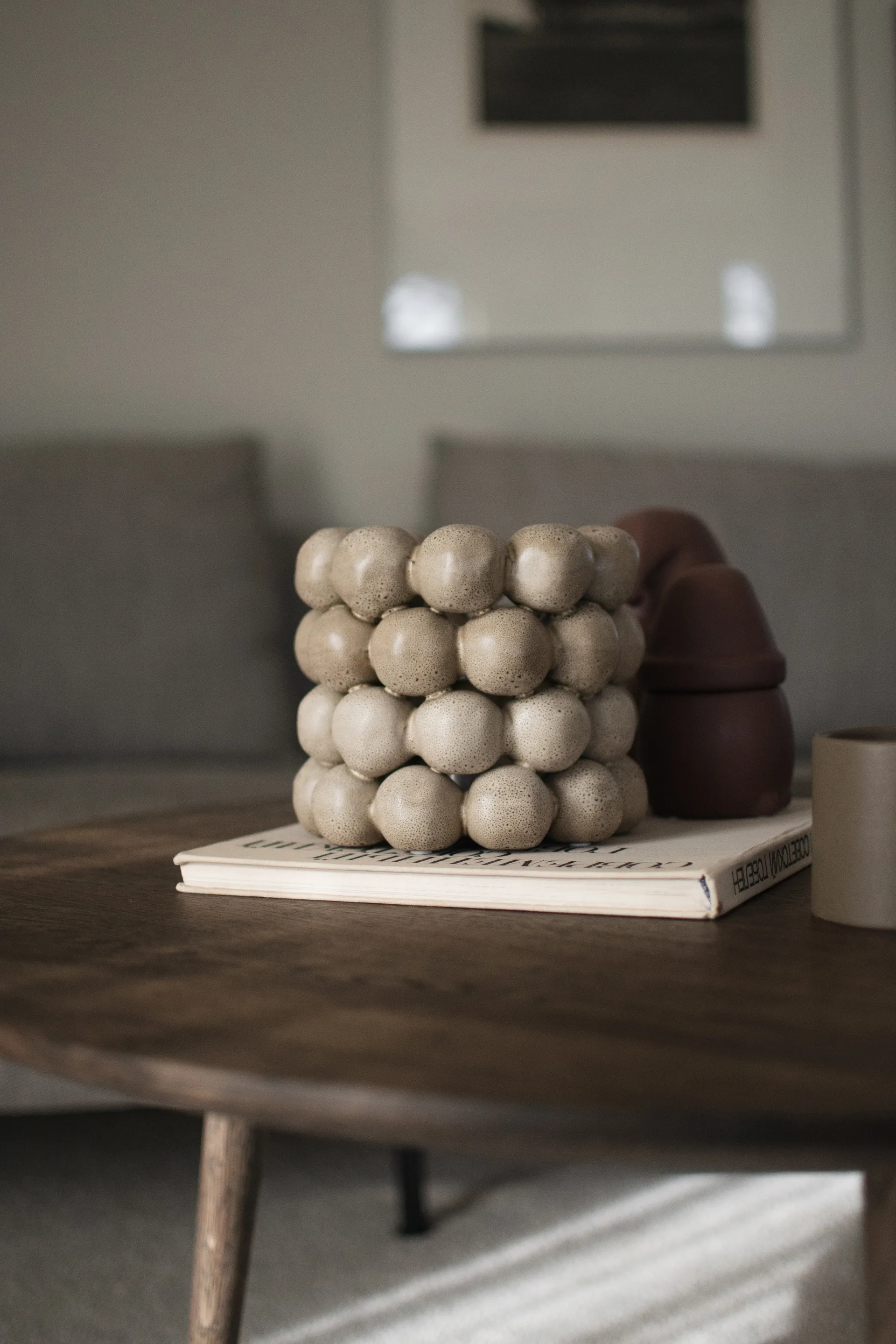 Portavelas Bright Ø17 cm, Beige DBKD