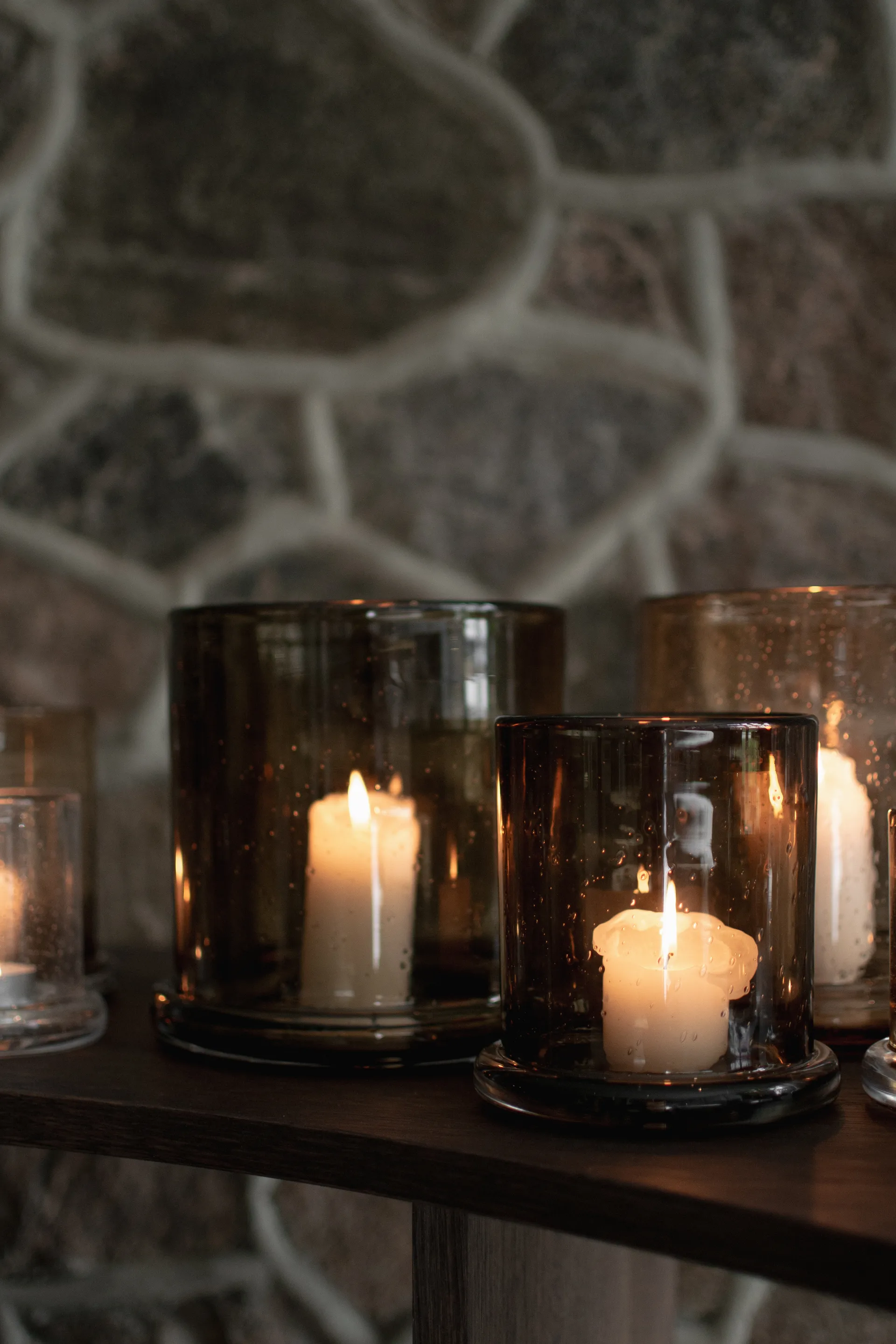 Portavelas Bubble Ø10 cm, Brown DBKD