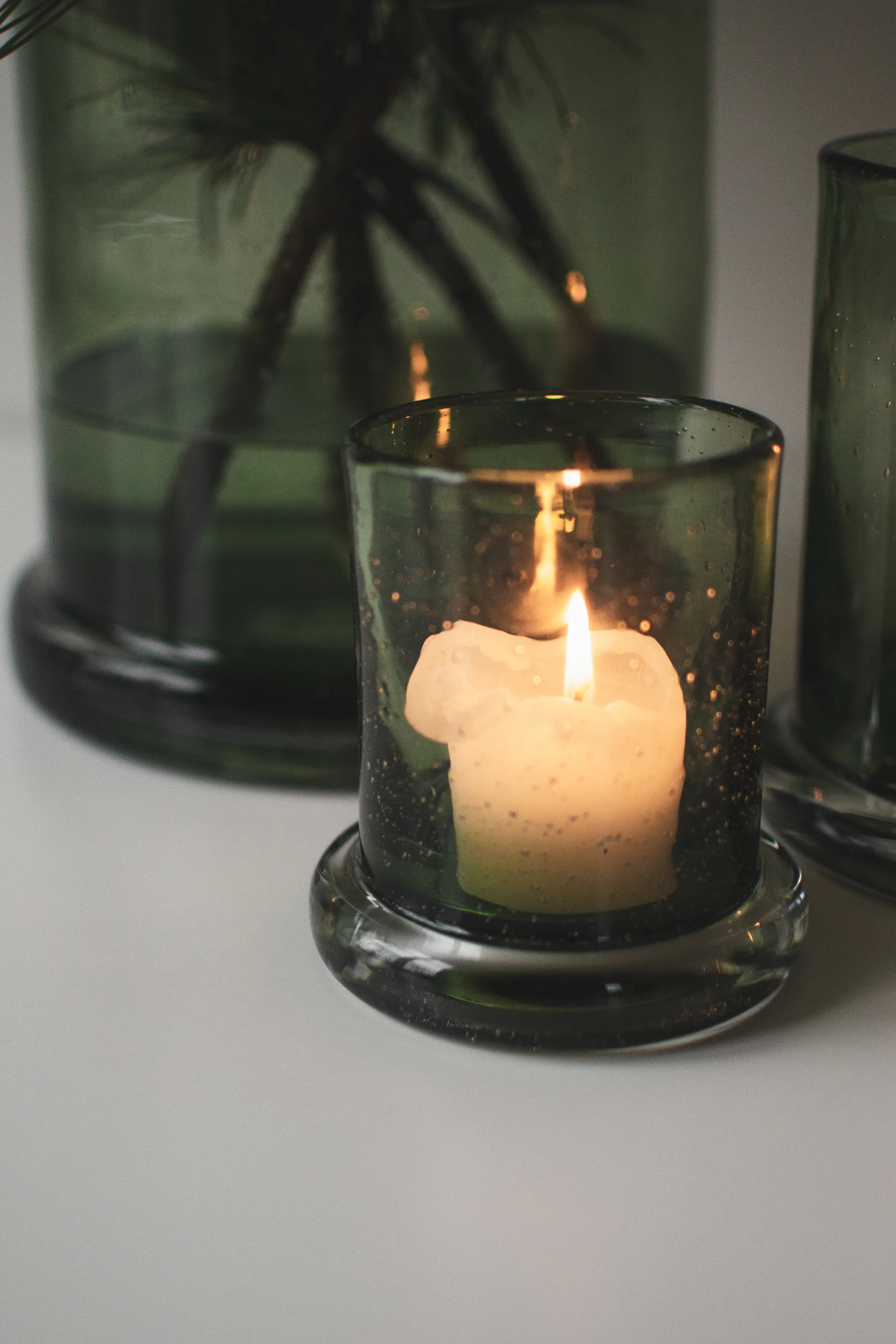 Portavelas Bubble Ø10 cm, Verde DBKD