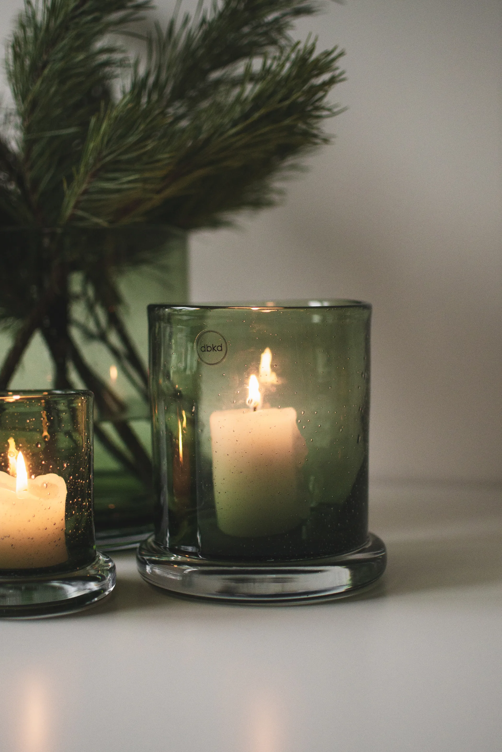 Portavelas Bubble Ø14 cm, Verde DBKD