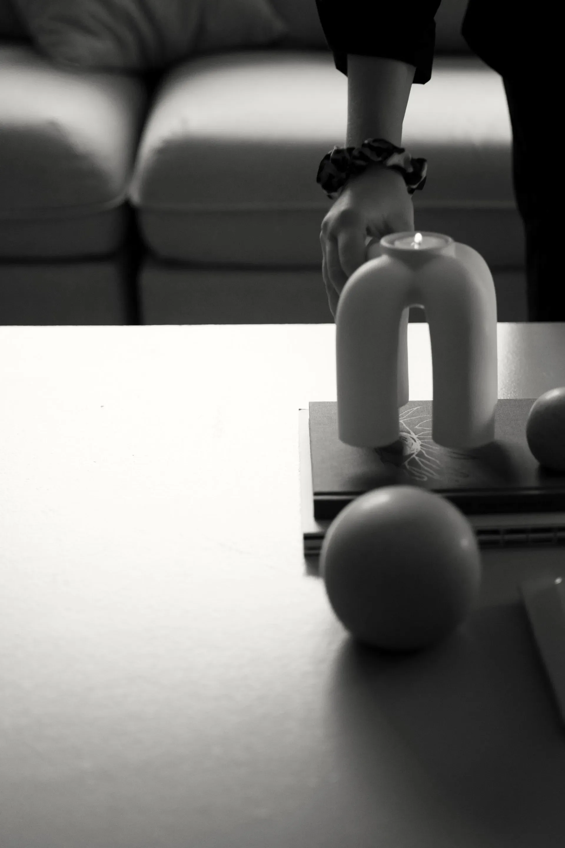 Portavelas para vela pequeña Rope 14x14 cm, White DBKD