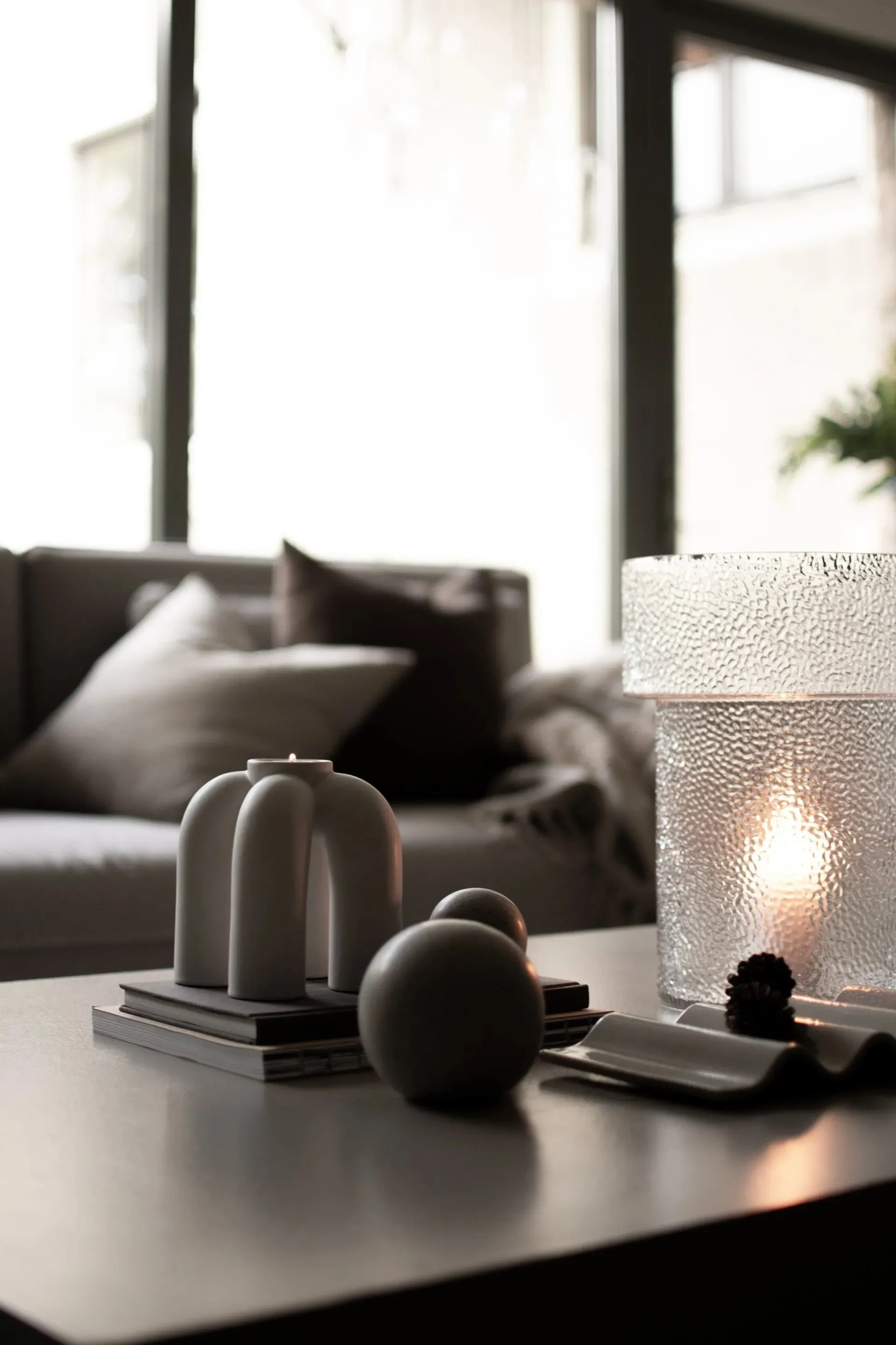 Portavelas para vela pequeña Rope 14x14 cm, White DBKD