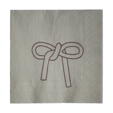 Servilleta de papel Bow 33x33 cm, set de 20 - Beige - DBKD