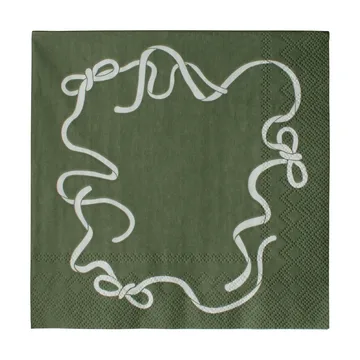 Servilleta de papel Bow 33x33 cm, set de 20 - Green - DBKD