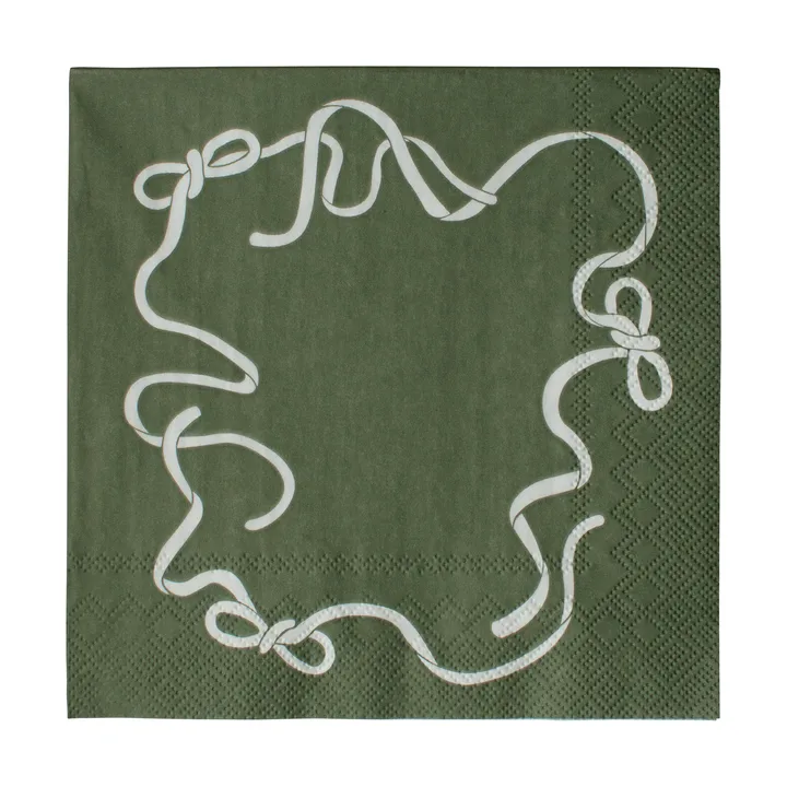Servilleta de papel Bow 33x33 cm, set de 20 - Green - DBKD