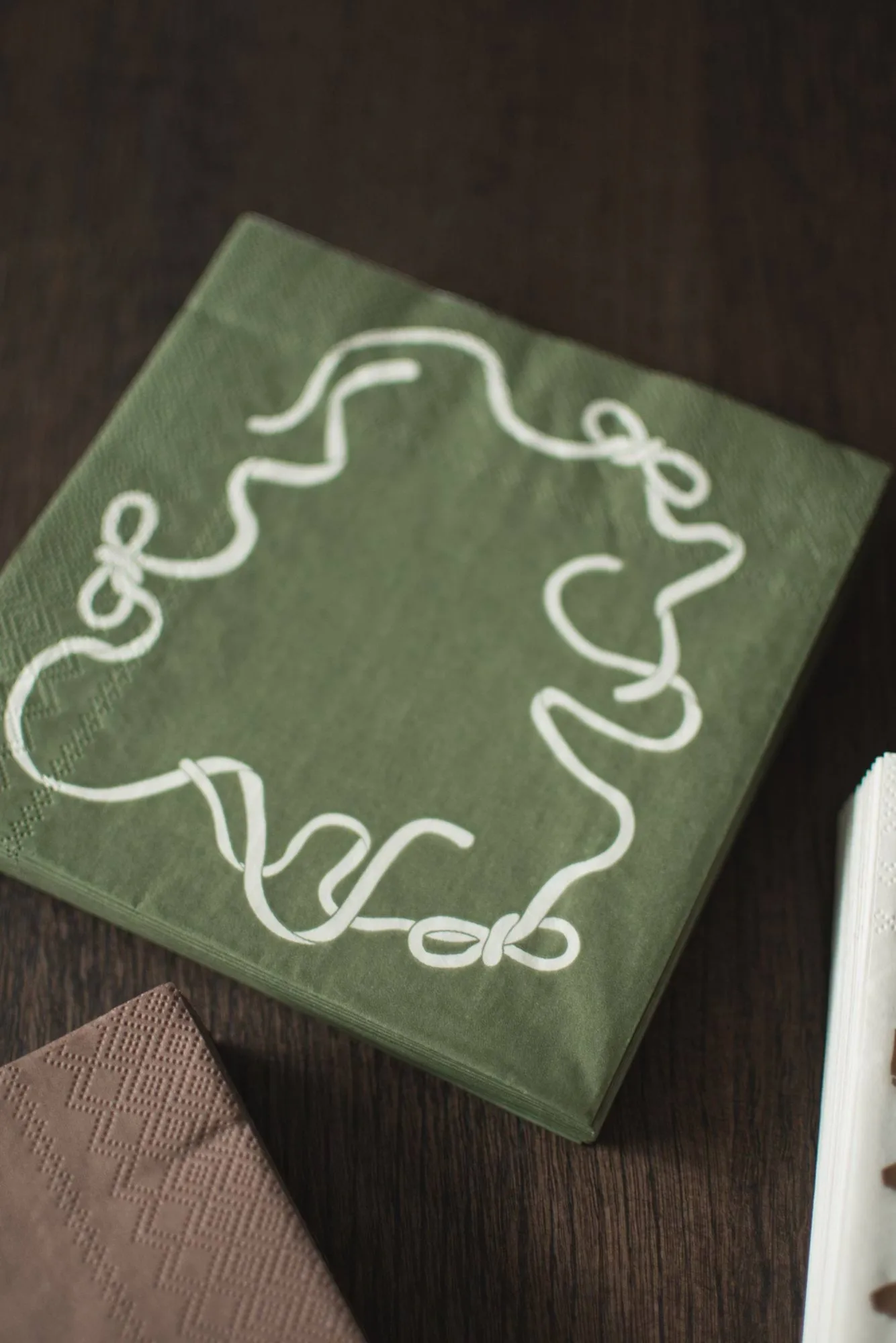 Servilleta de papel Bow 33x33 cm, set de 20, Green DBKD