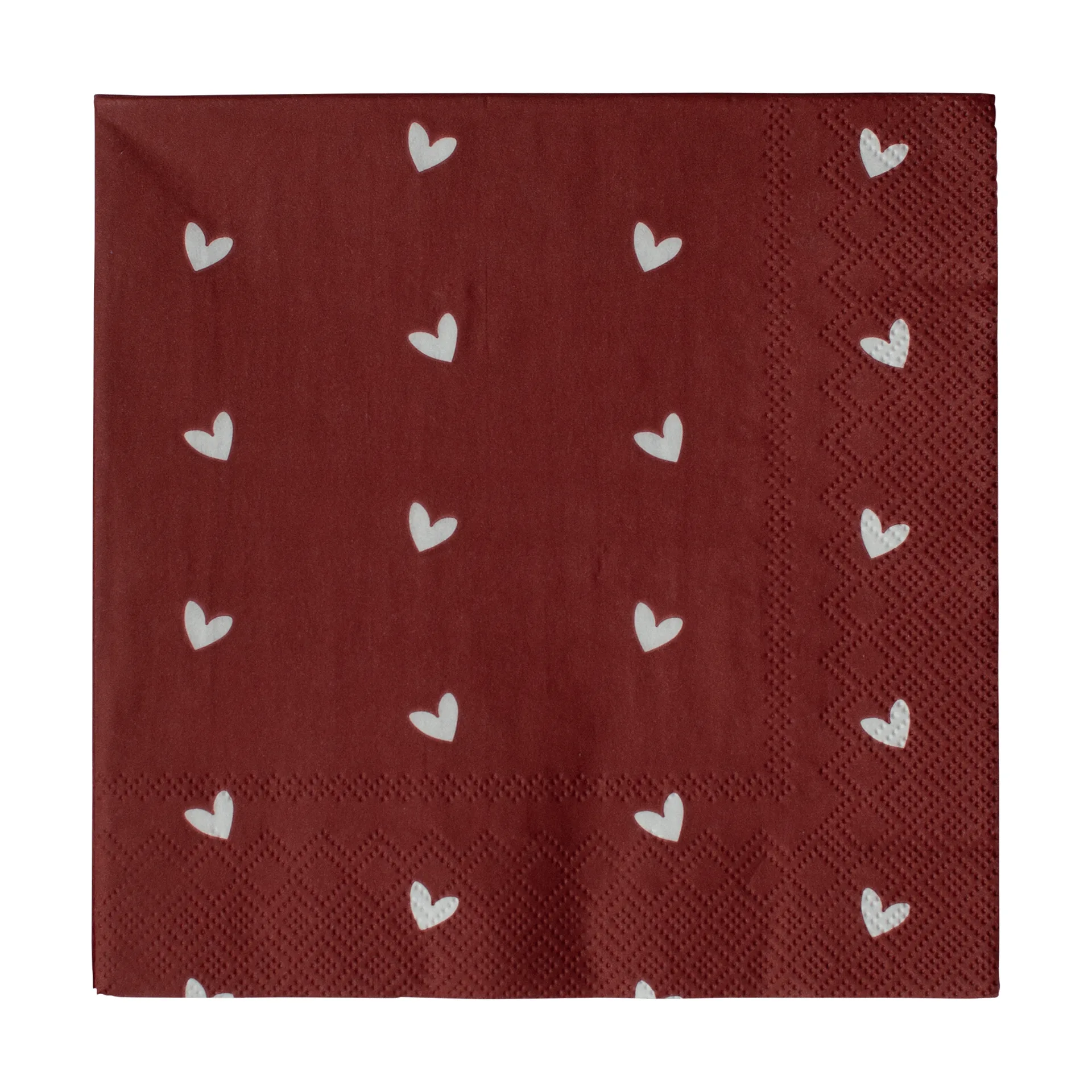 Servilleta de papel Heart 33x33 cm paquete de 20, Dark red DBKD