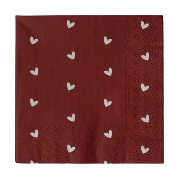 Servilleta de papel Heart 33x33 cm paquete de 20 - Dark red - DBKD