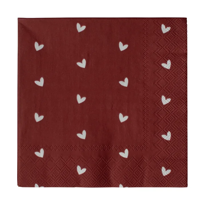 Servilleta de papel Heart 33x33 cm paquete de 20 - Dark red - DBKD