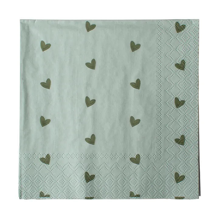 Servilleta de papel Heart 33x33 cm paquete de 20 - Green - DBKD