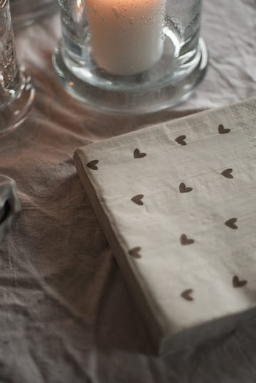 Servilleta de papel Heart 33x33 cm paquete de 20 - Marrón-beige - DBKD