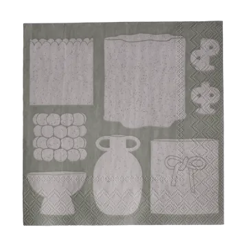 Servilleta de papel Illustration 33x33 cm, set de 20 - Beige - DBKD