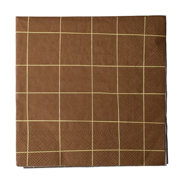 Servilleta de papel Square 33x33 cm paquete de 20 - Brown - DBKD