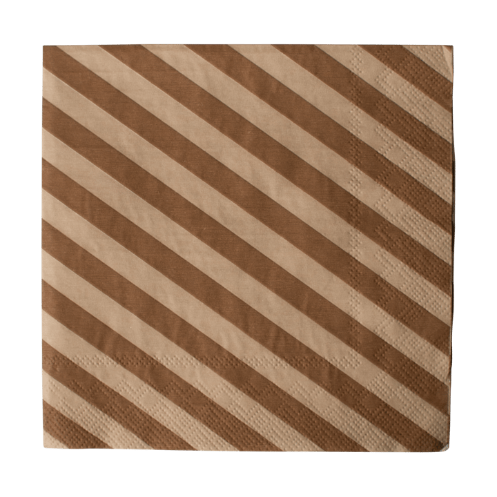 Servilleta de papel Stripe 33x33 cm  paquete de 20 - Nougat - DBKD