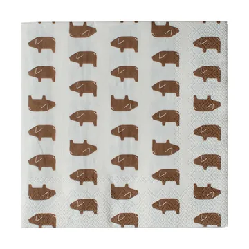 Servilleta de papel Swedish pig 33x33 cm paquete de 20 unidades - Brown - DBKD