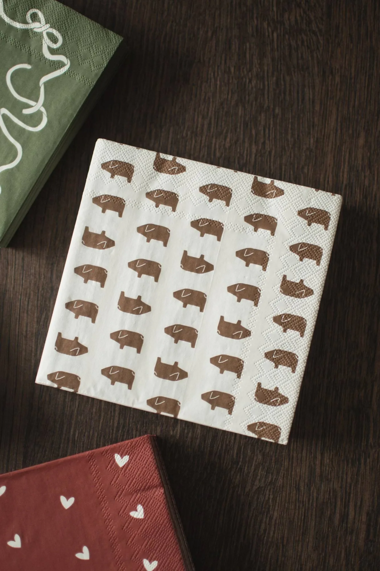 Servilleta de papel Swedish pig 33x33 cm paquete de 20 unidades, Brown DBKD