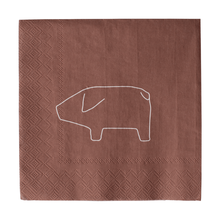 Servilleta de papel Swedish pig 33x33 cm paquete de 20 unidades - Rojo - DBKD