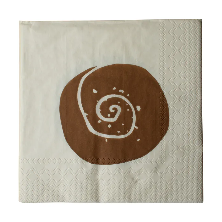 Servilletas de papel Bulle, paquete de 20 - Creme-Brown, 33x33 cm - DBKD